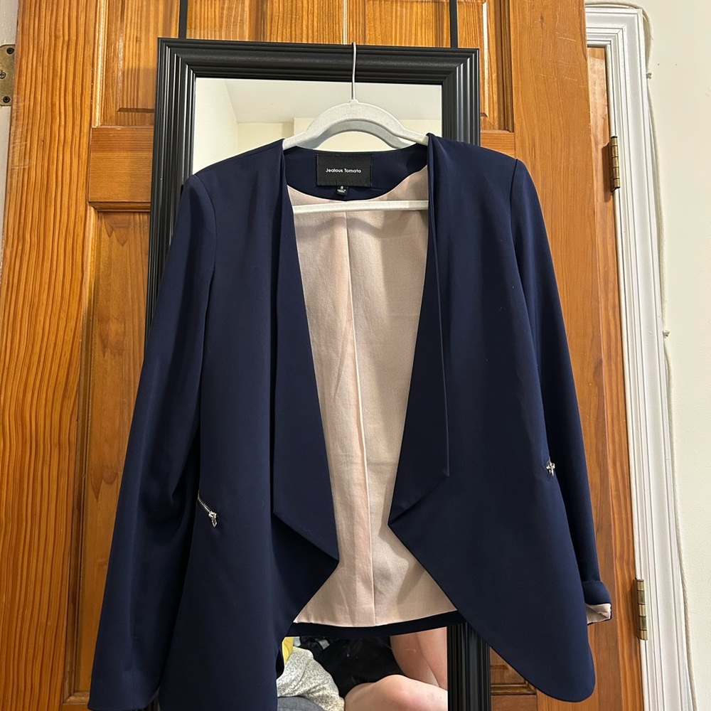Navy Blue Women's Blazer by Jealous Tomato